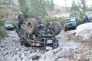 4Runner in it's roof at the first water crossing of the Fordyce Trail in Northern California.